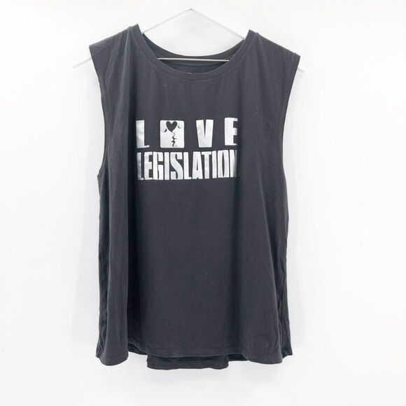 Love Legislation Women's Grey Graphic Muscle Tee Size XL - Picture 1 of 4